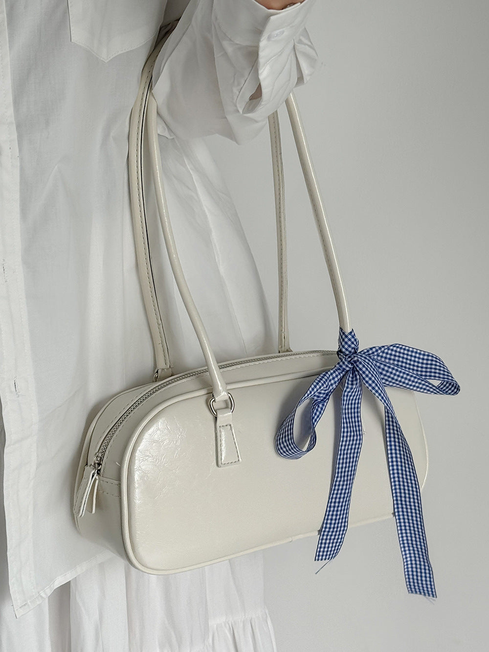 Ballet Style Bow Silver Bag