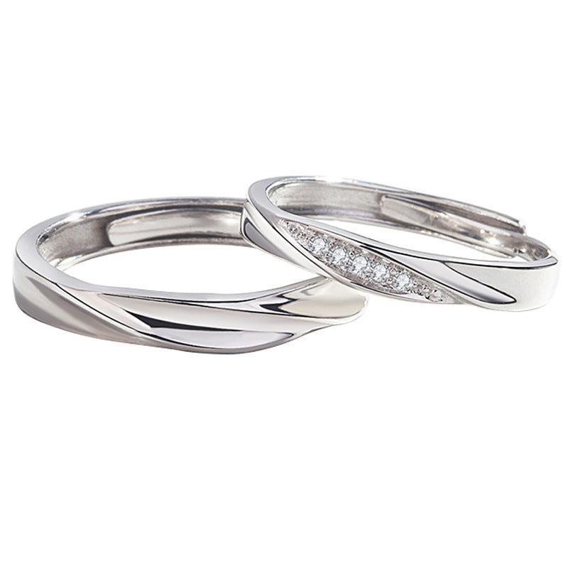 S925 Sterling Silver Love Couple Ring