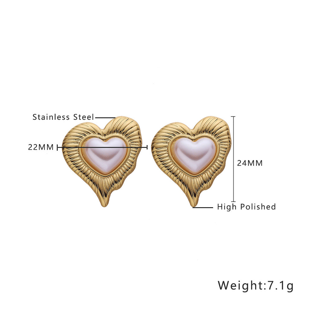 Stainless Steel 18K Gold Plated Stud Earrings