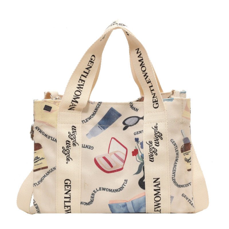 Letter Printed Canvas Bag