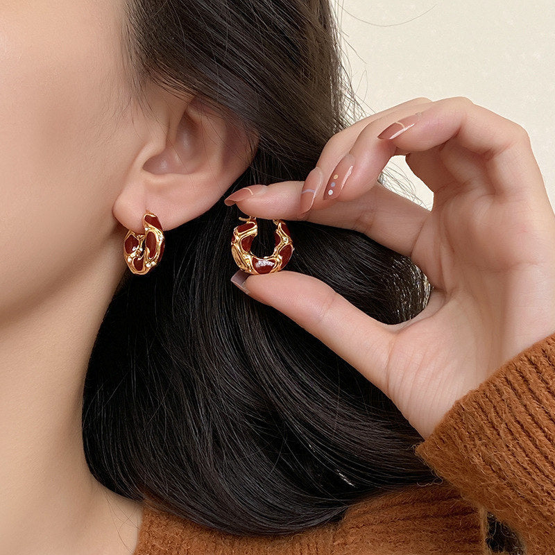 Hoop Lava Earrings