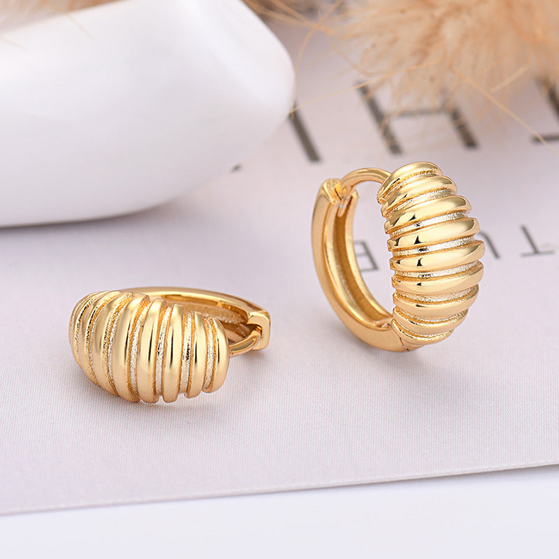 Ins Style Simple Thread Croissant Earrings