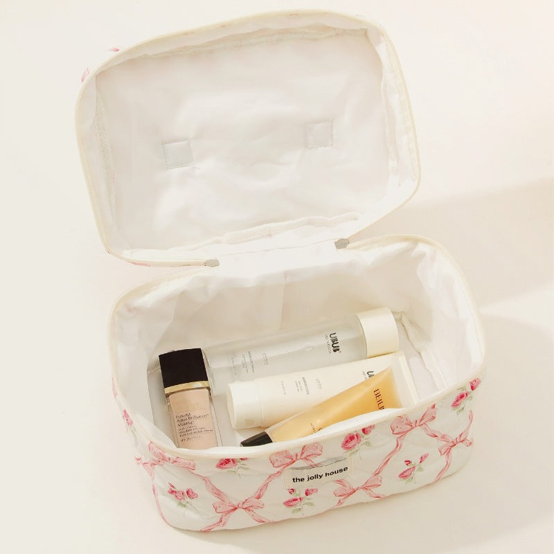 Bow Cotton Makeup Bag