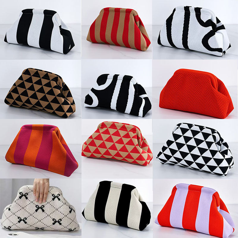 Woven Cloud Bag Commuter's All-matching Rows Storage And Carrying