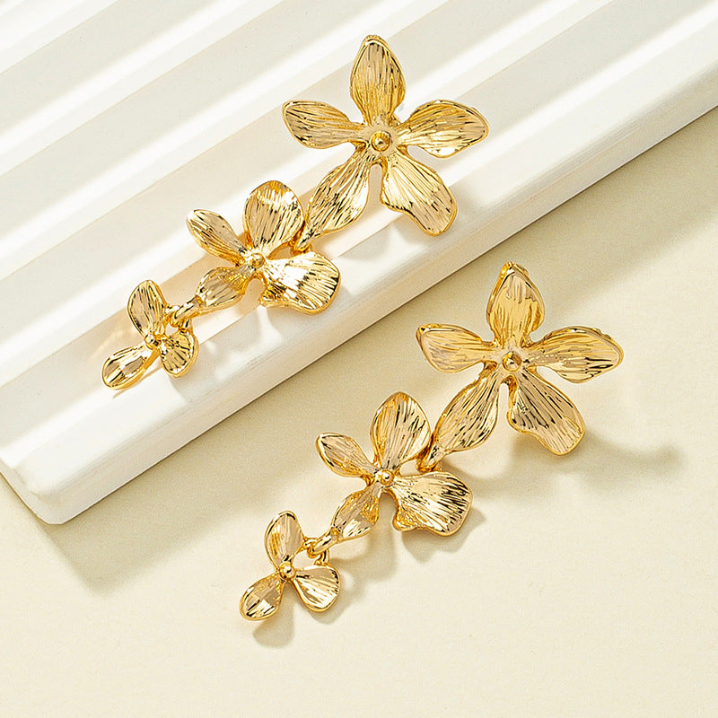 Irregular Exaggerated Long Flower Earrings