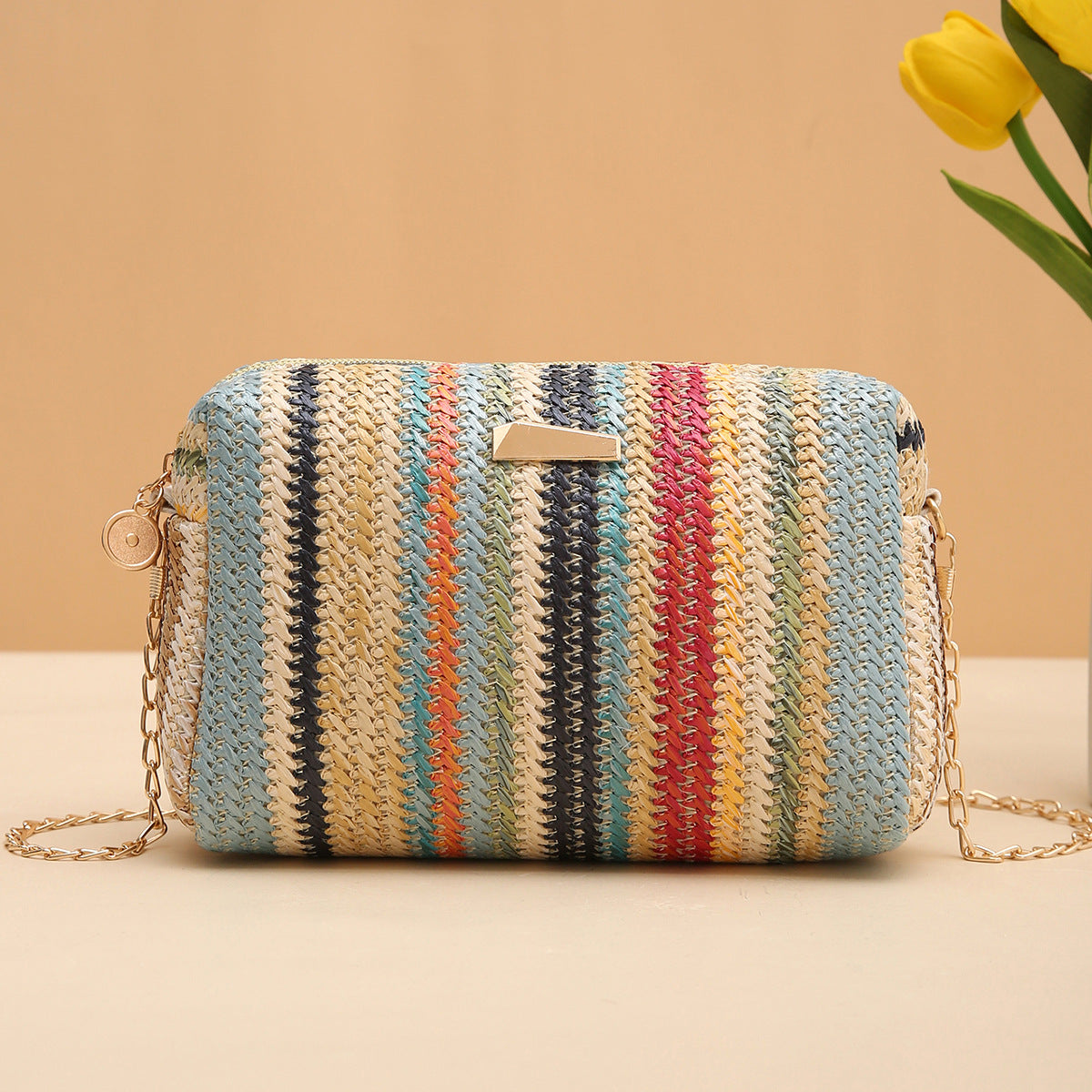 Rainbow Straw Bag