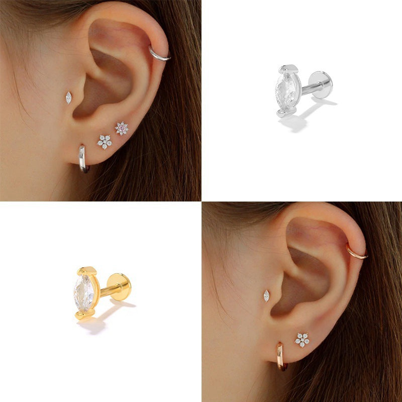 Flat Head Thread Piercing Cartilage Ear Studs