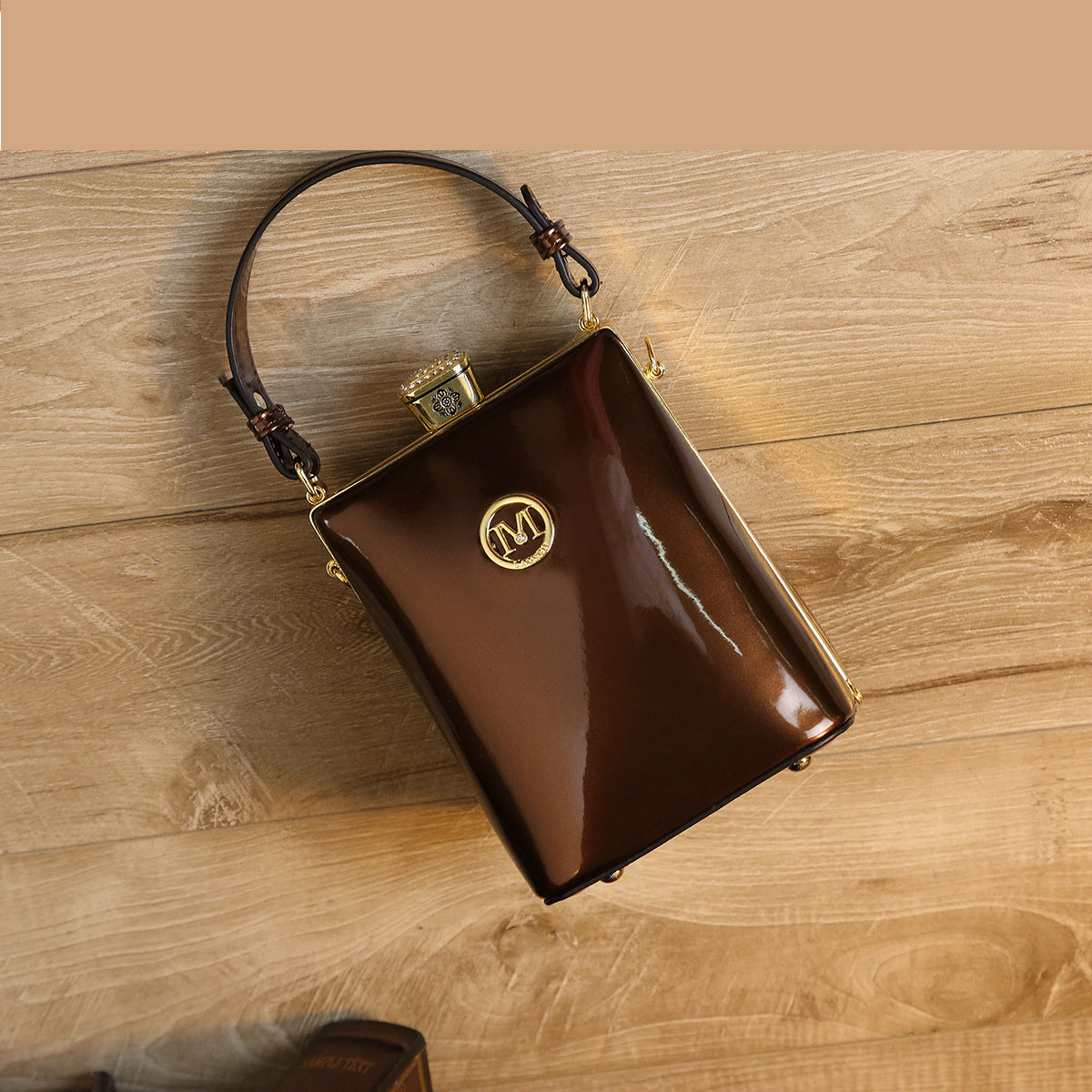 Patent Leather Glossy One Shoulder Can Be Crossbody Bag