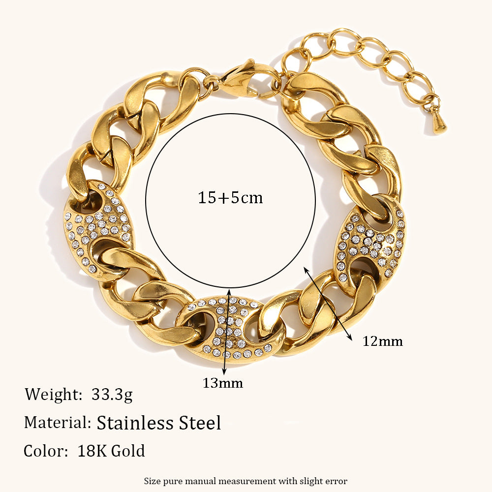 Special-interest Design Personalized Bracelet Stainless Steel 18K Gold Plating