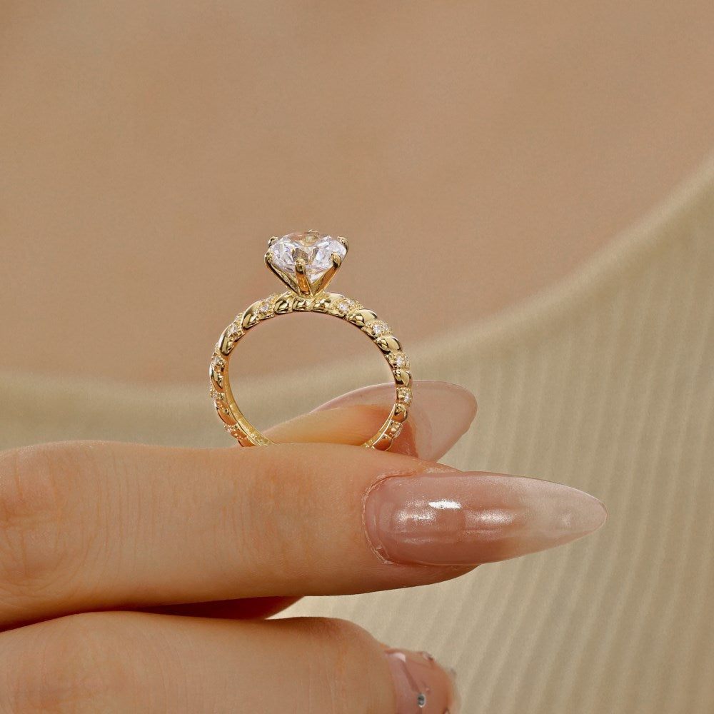 Retro Personalized Electroplated Diamond Silver Ring