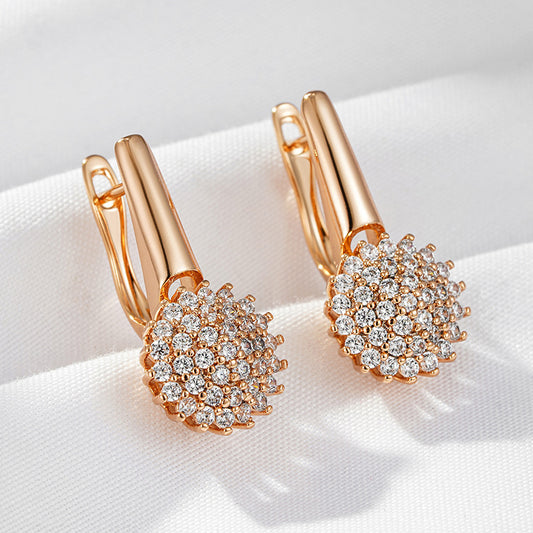 Micro Zircon-inlaid Pendant Earrings