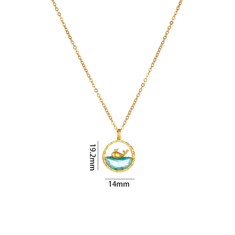 Whale Pendant Clavicle Chain Necklace