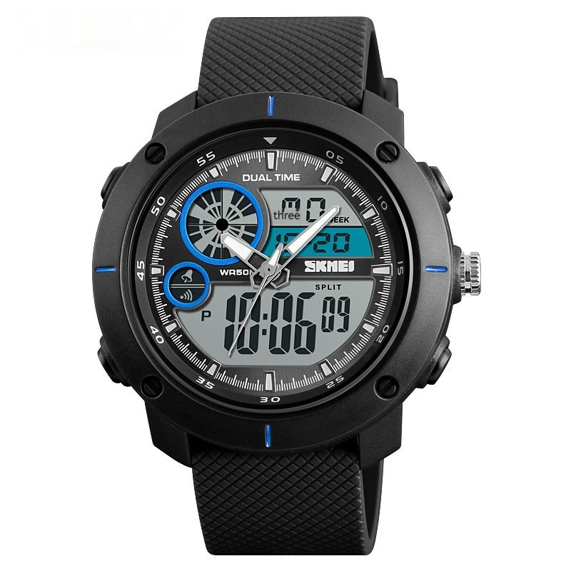 Waterproof Double Display Sports Chronograph Electronic Watch