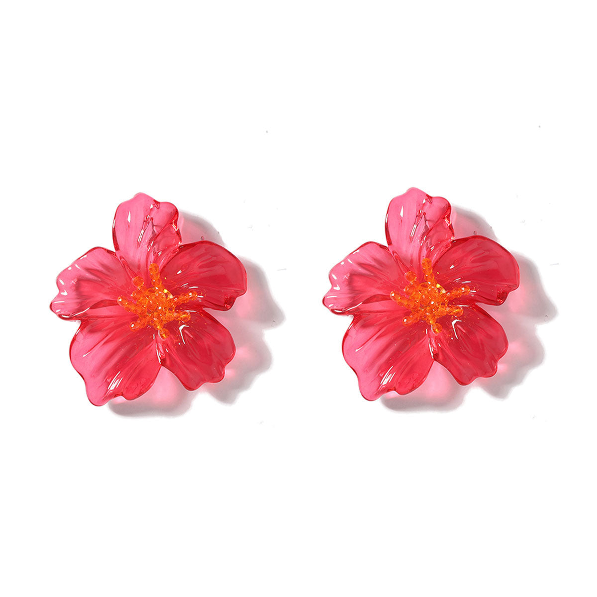 Exaggerated Fashion Acrylic Transparent Flower Stud Earrings