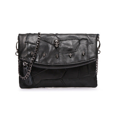 Fashionable Patchwork Color-Block Chain ShoulderCrossbody Bag