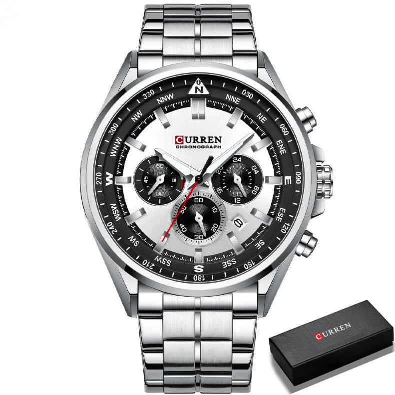 Multifunction Quartz Waterproof Calendar Men's Watch