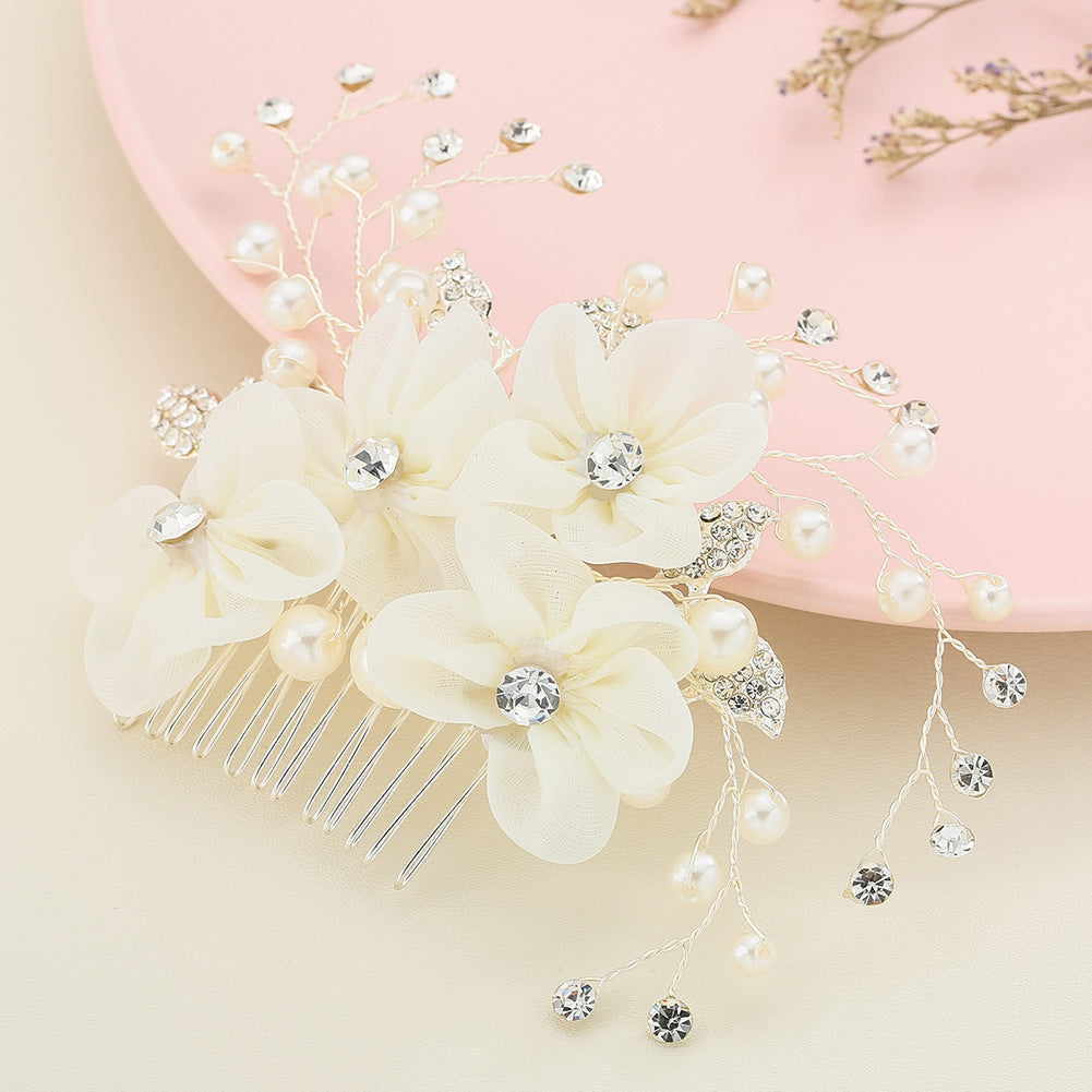 Bridal Wedding Pearl Rhinestone Hair Comb