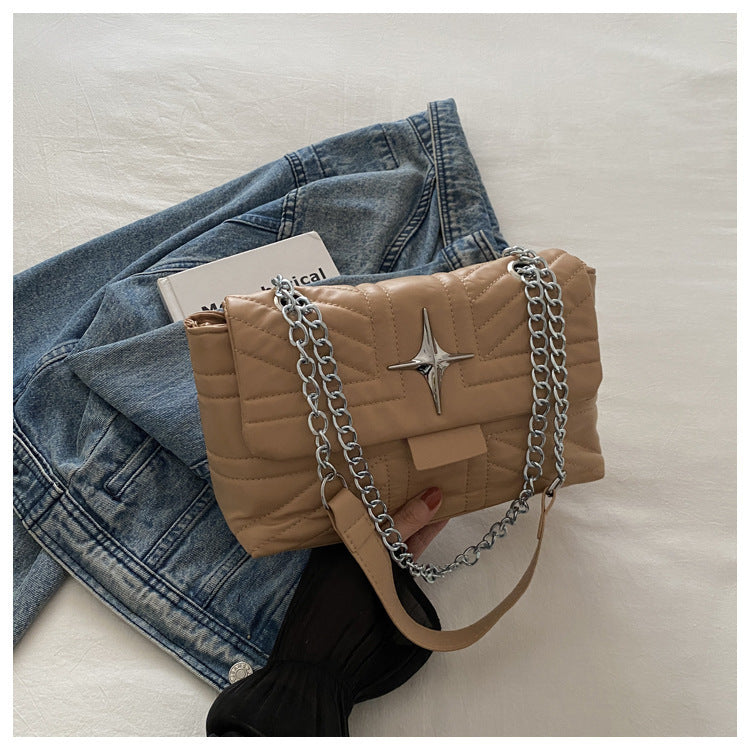 Casual Embroidery Thread Color Diamond Texture Crossbody Shoulder Underarm Bag