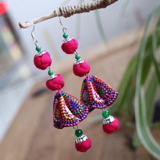 Ethnic Style Chinese Frog Fabric Earrings