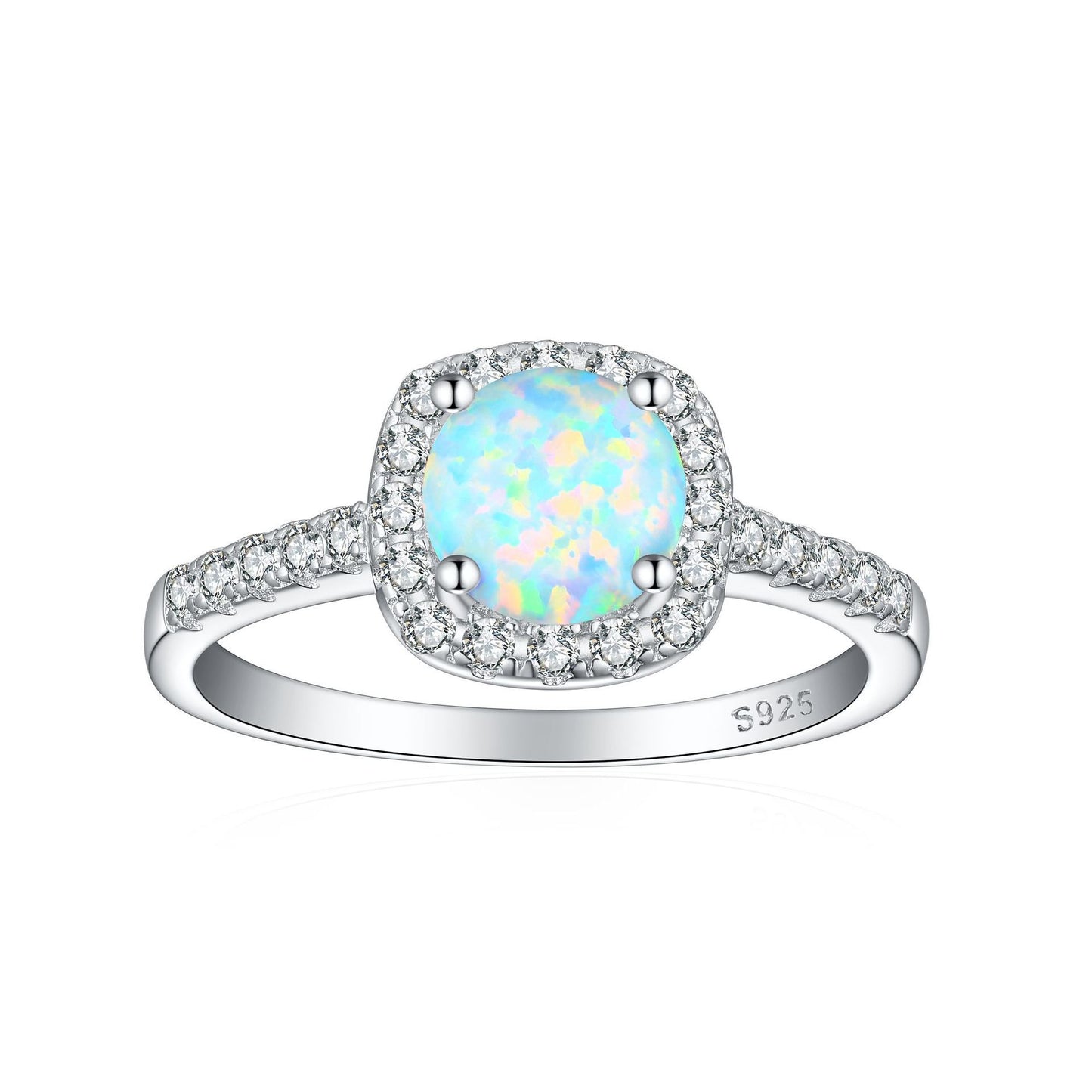 Crystal Colored Gems S925 Sterling Silver Ring For Women