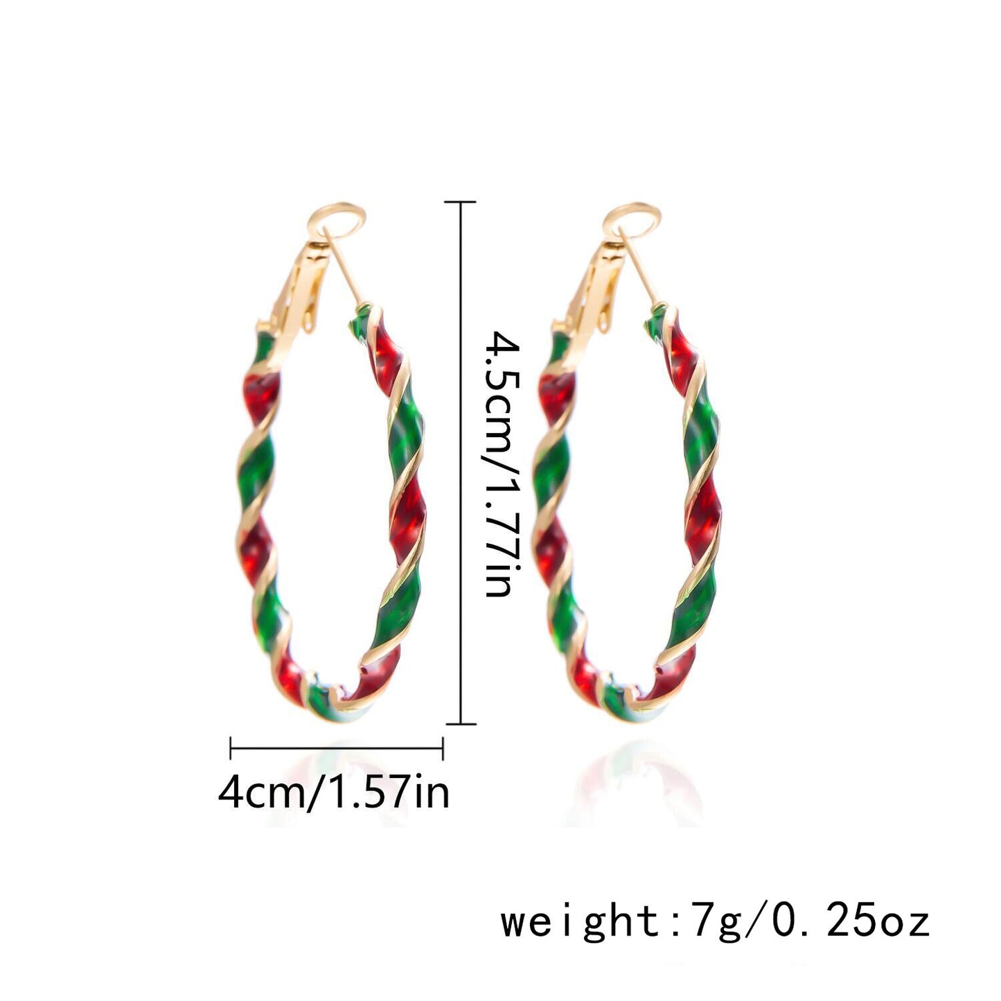 Christmas Colorful Spiral Geometric Earrings