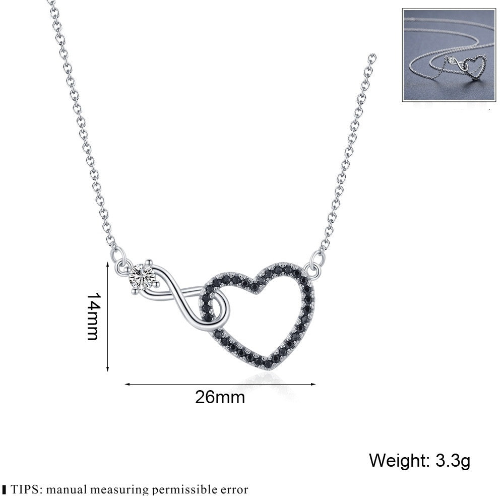 Creative Hollow Heart-shaped Zircon Necklace And Earrings