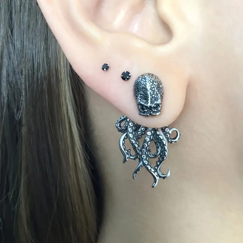 Retro Octopus Wearable Stud Earrings