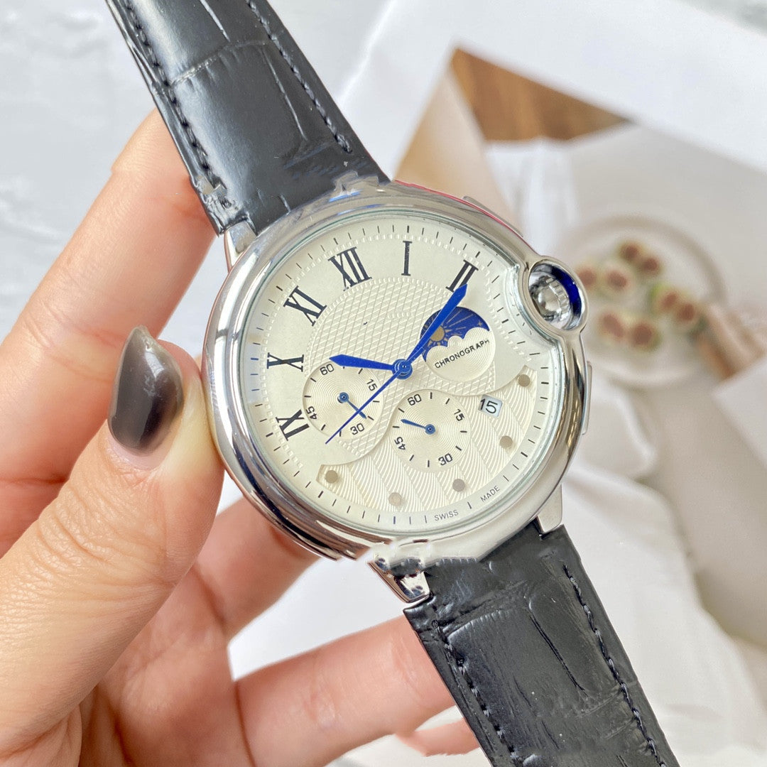 Fashion Casual Card Three-pin With Calendar Quartz Watch