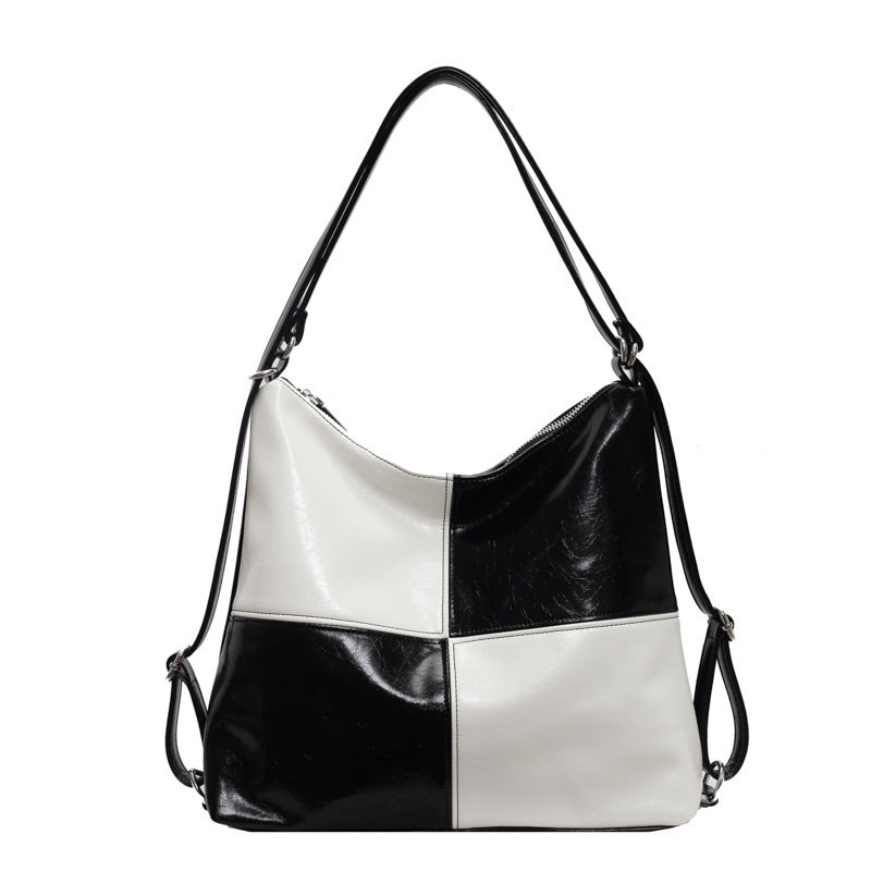 Color Contrast Patchwork Tote Bag For Women