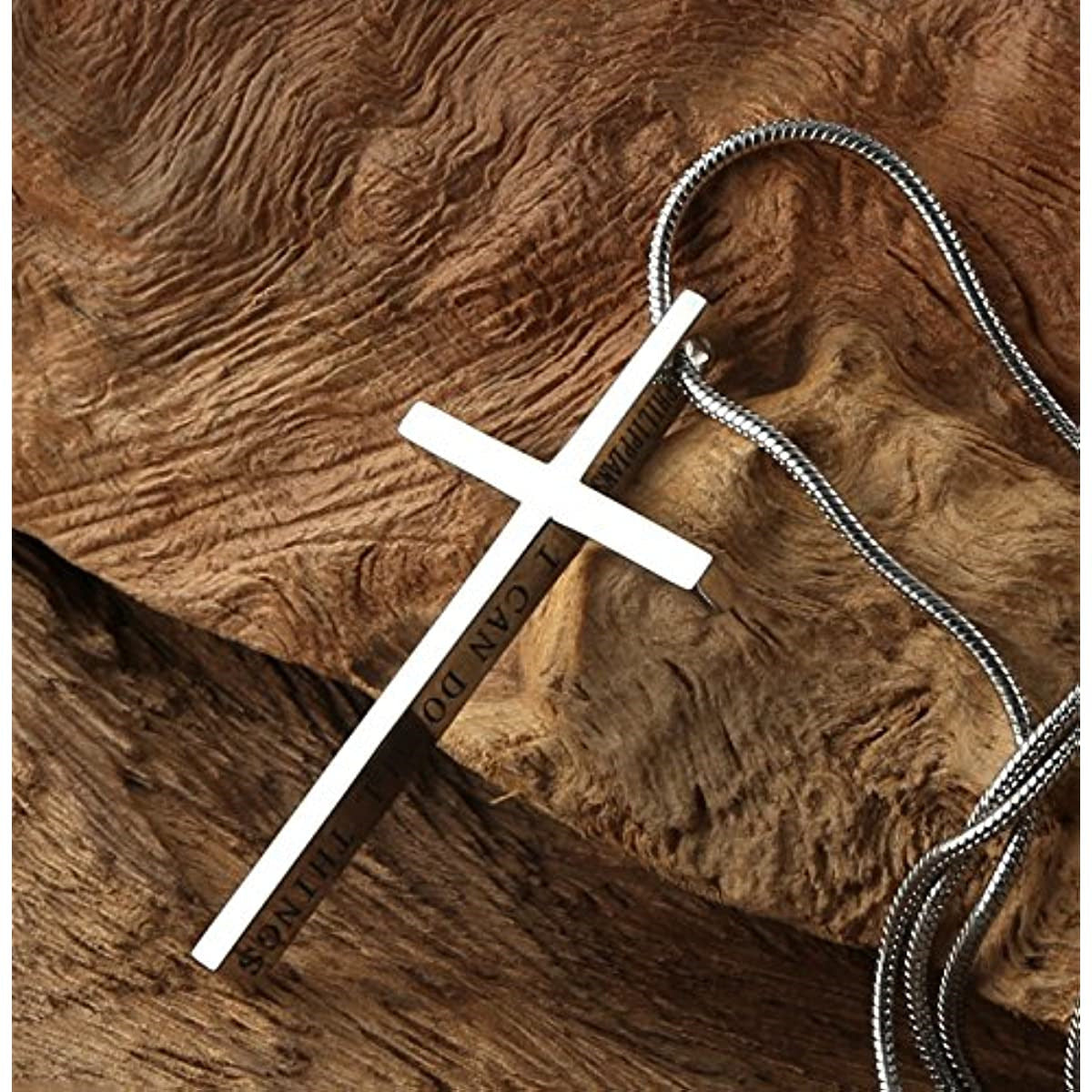 Personalized Men's Cross Pendant Snake Bones Chain Stainless Steel Necklace
