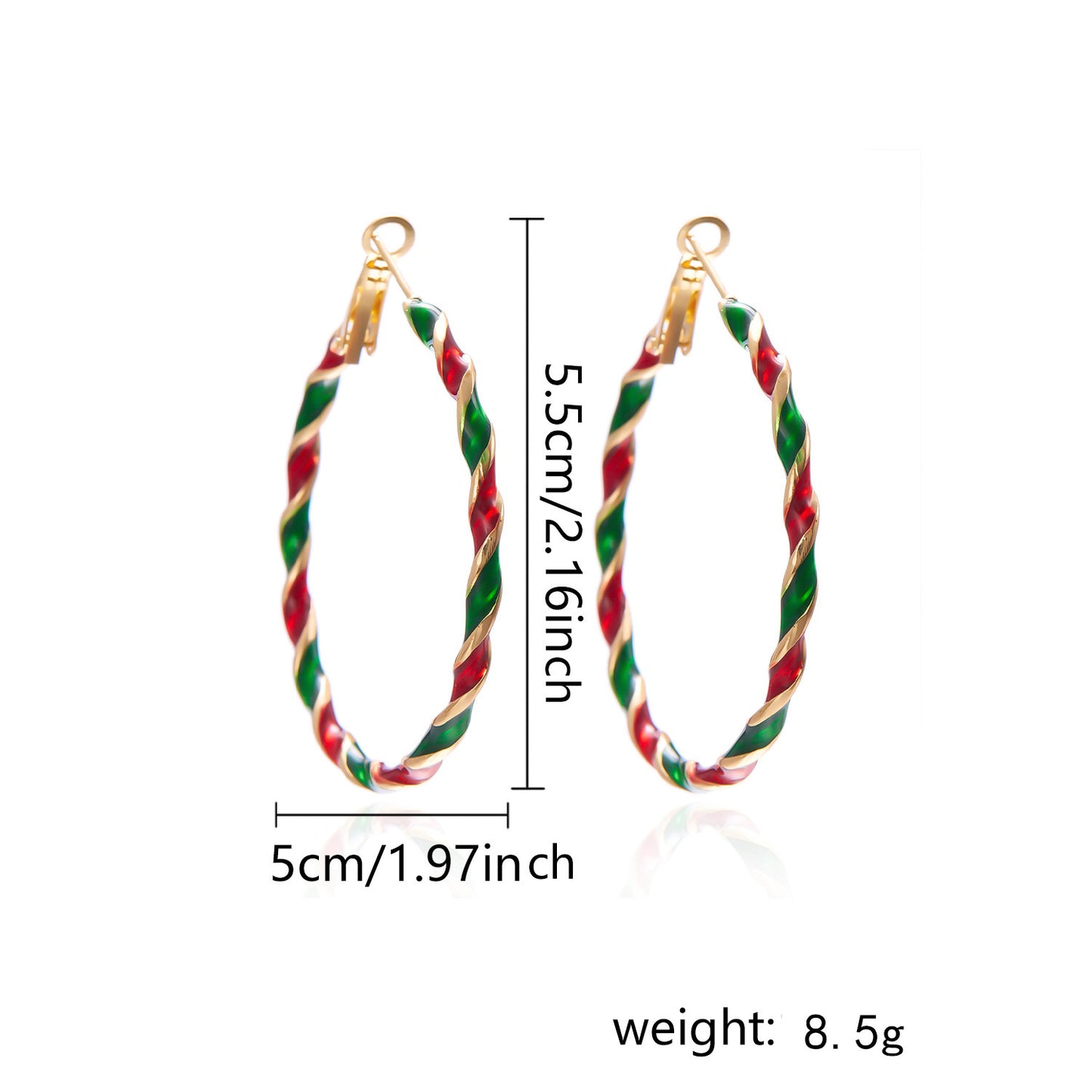 Christmas Colorful Spiral Geometric Earrings