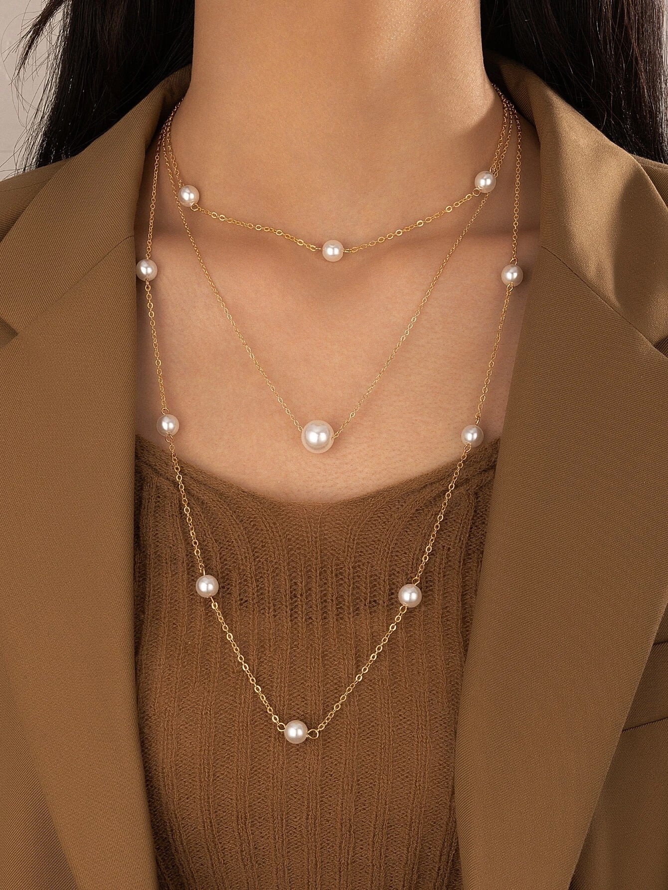 Pearl Long Multi-layer Necklace