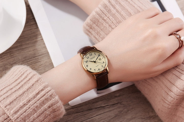 Retro Simple Digital Calendar Casual Women’s Watch