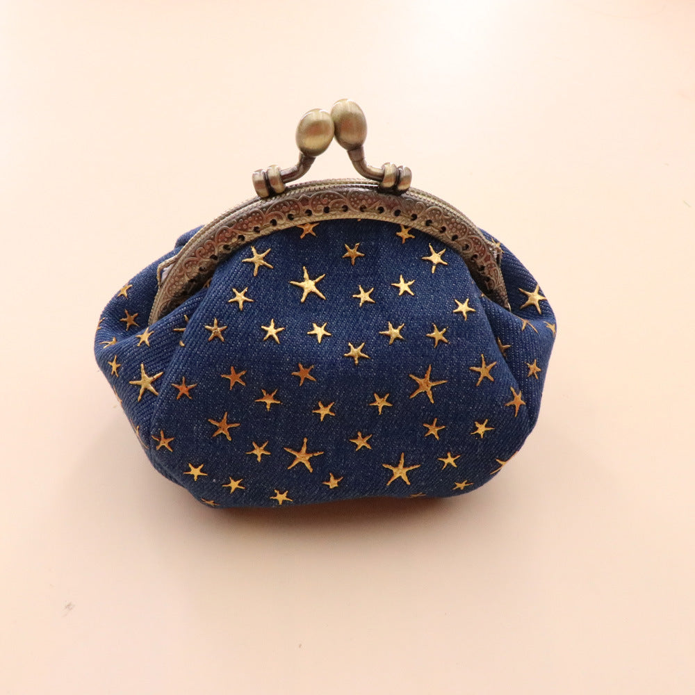 Denim Cloth Vintage Handmade Women's Hand-held Coin Purse