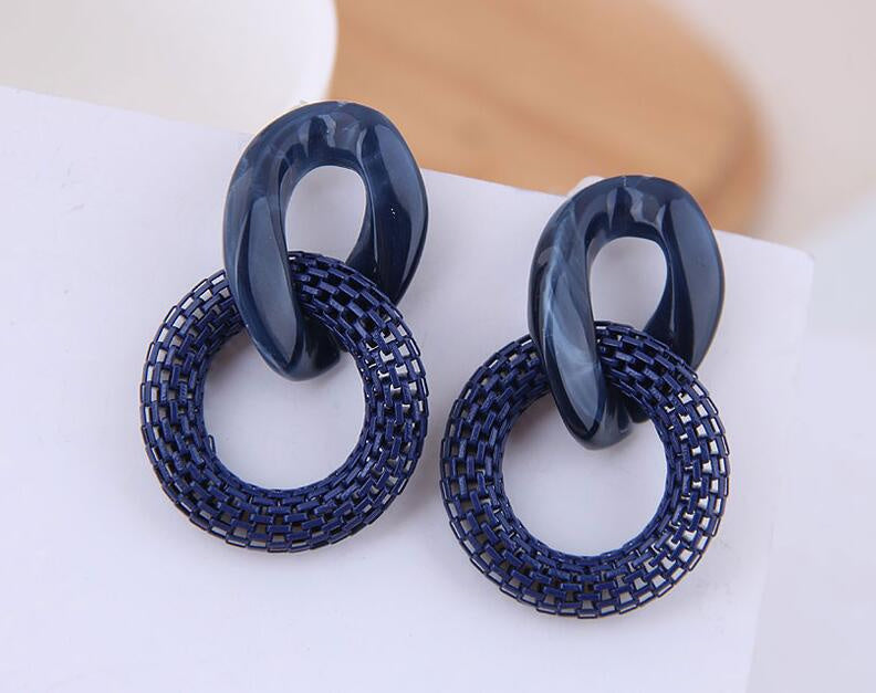 Exaggerated Acrylic Chain Earrings