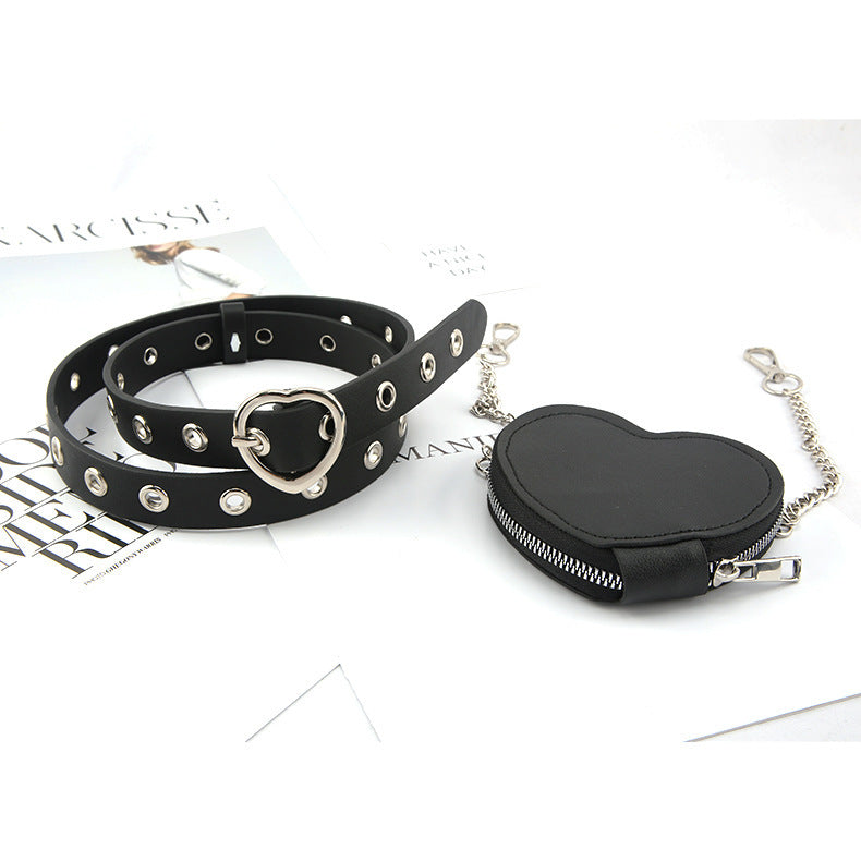 Mini Love Heart Belt Small Waist Bag Detachable Belt Decoration Bag