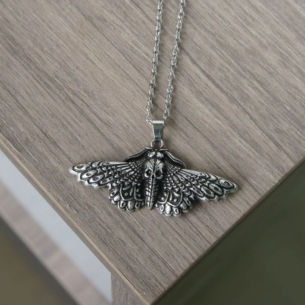 Gothic Style Death Moth Necklace