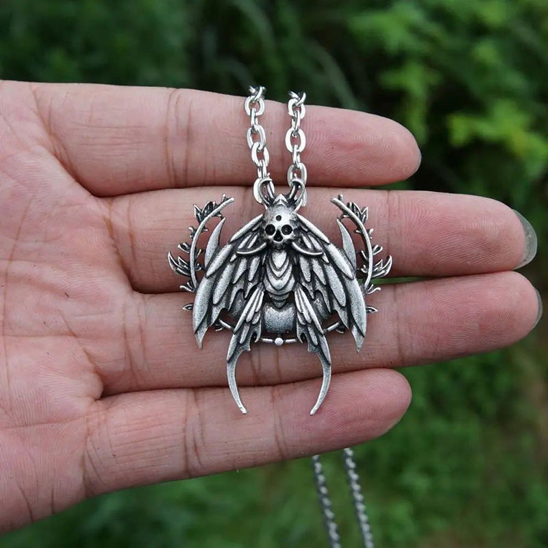 Gothic Style Death Moth Necklace