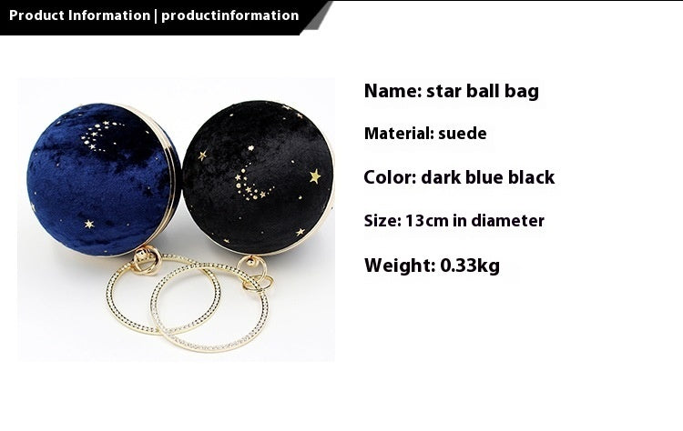 Starry Sky Ball Suede Dinner Bag