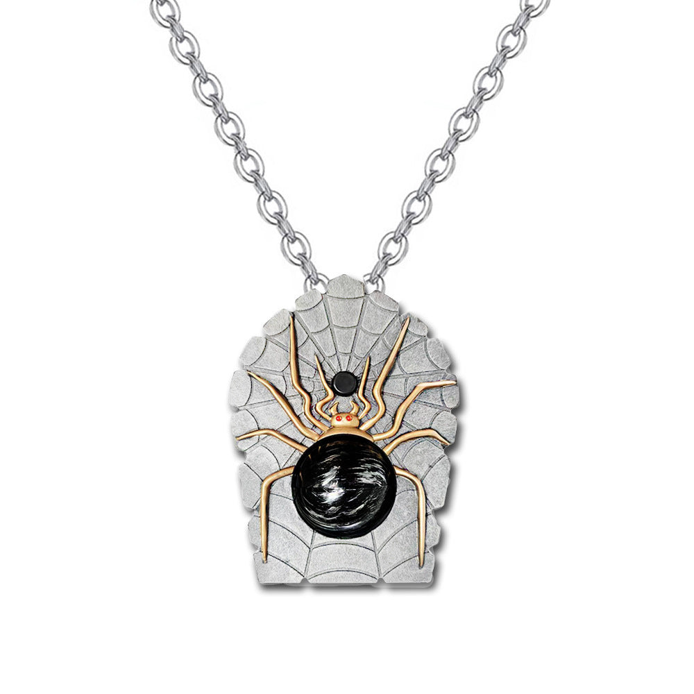 Gothic Halloween Spider Necklace