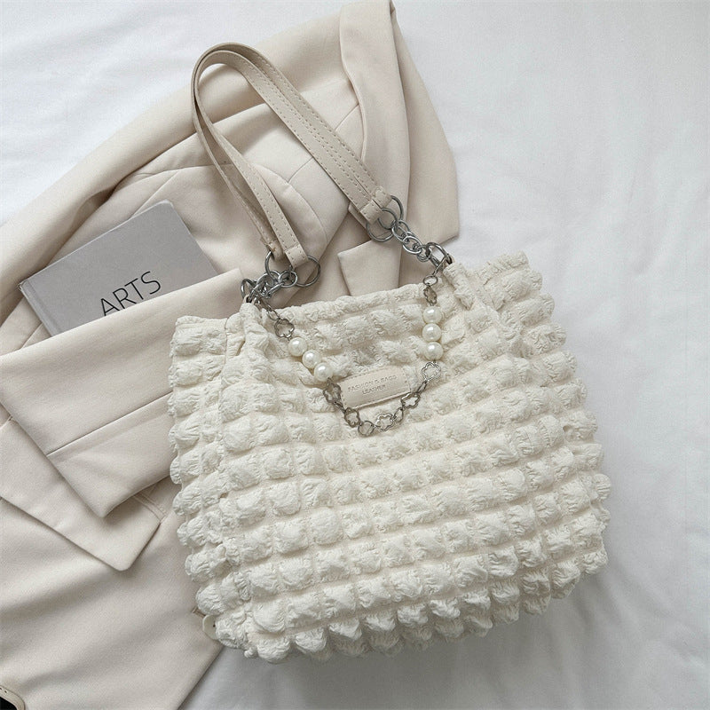 Simple Pleated Shoulder Bag