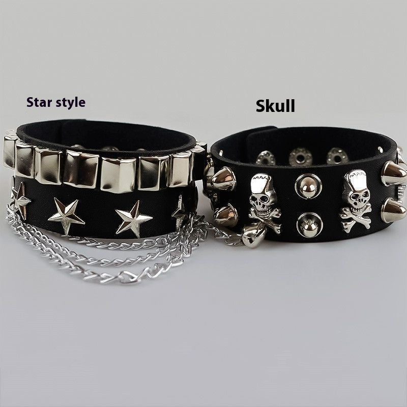 Cool Girl Punk PU Leather Rivet Bracelet