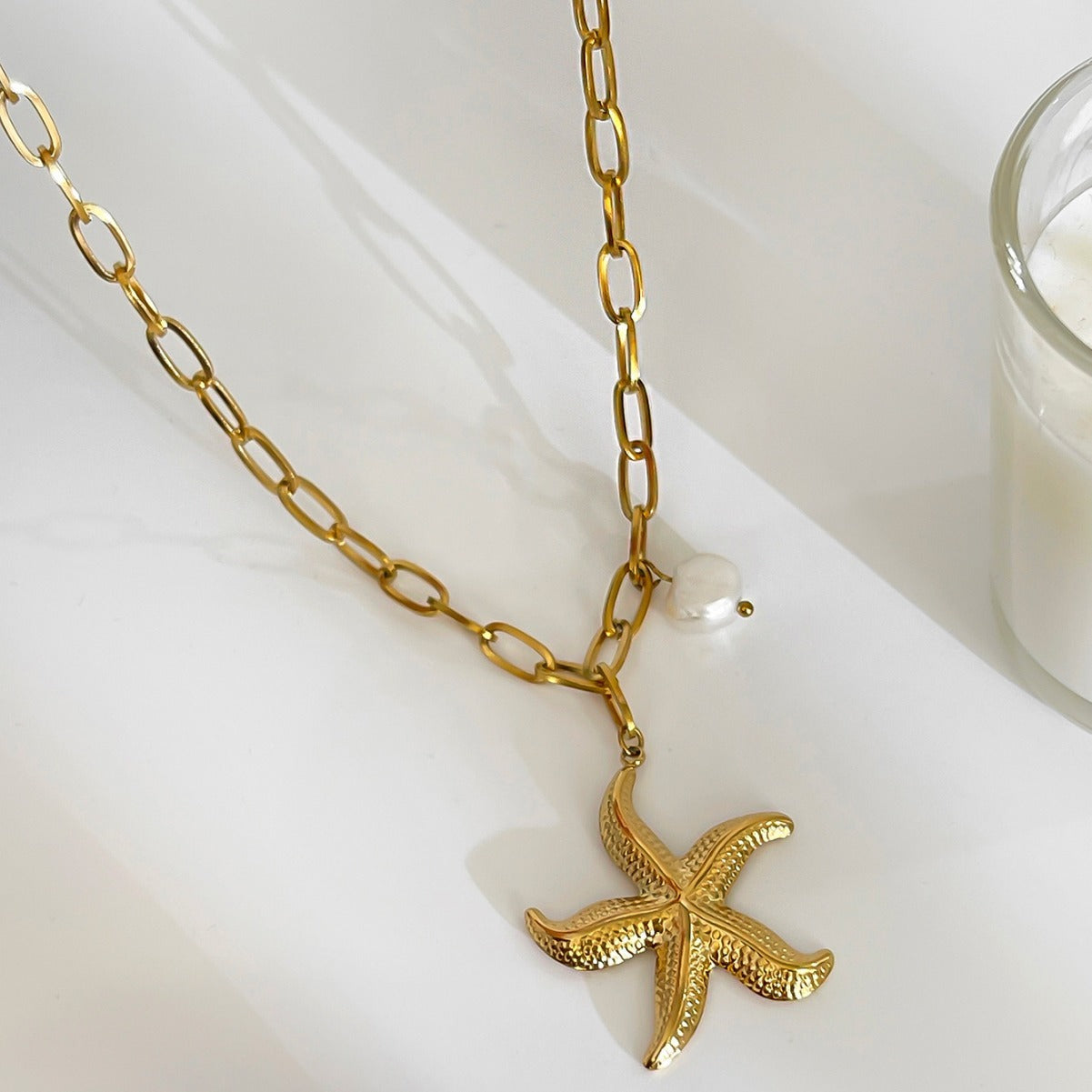 Ocean Wind Series Starfish Pendant Necklace