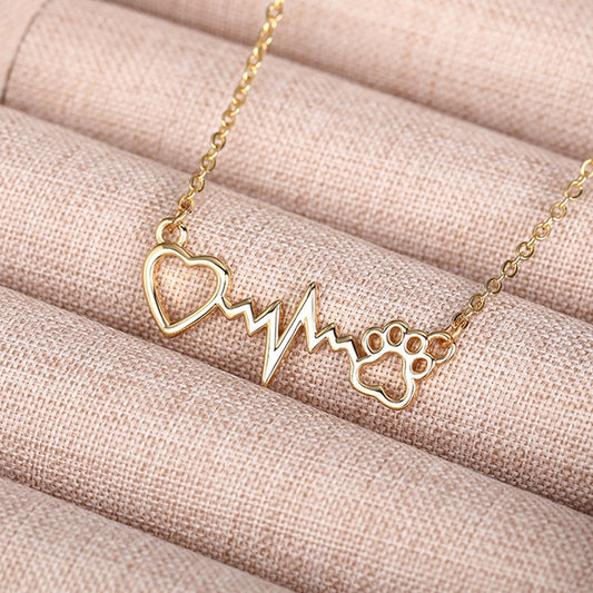 Cat Paw Necklace Heartbeat Chart