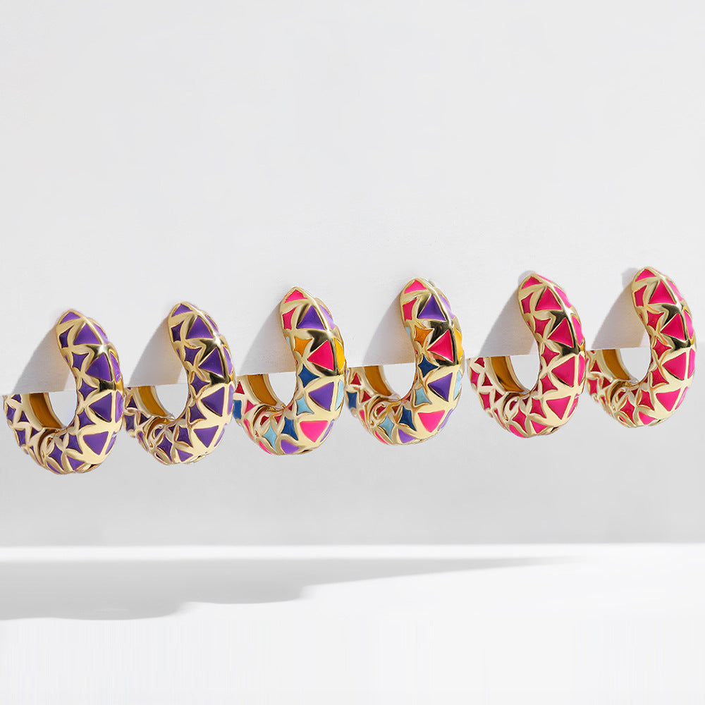 Cute Multi color hoop Earrings