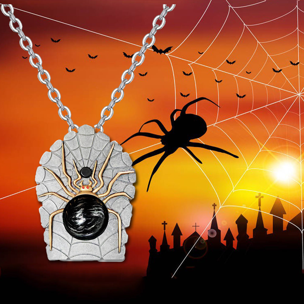 Gothic Halloween Spider Necklace