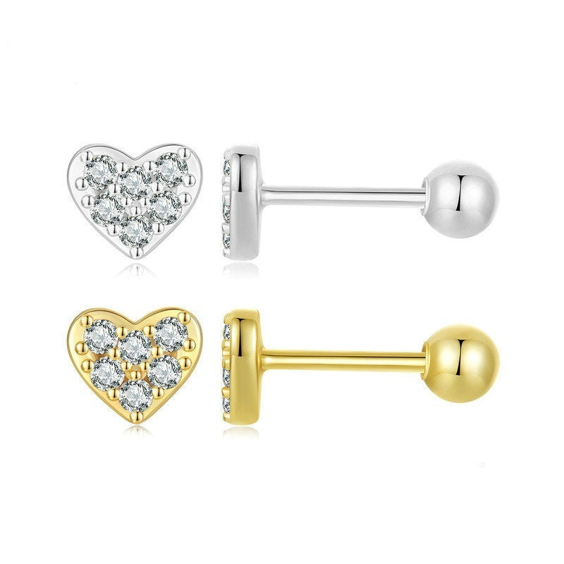 Simple Love S925 Sterling Silver Stud Earrings