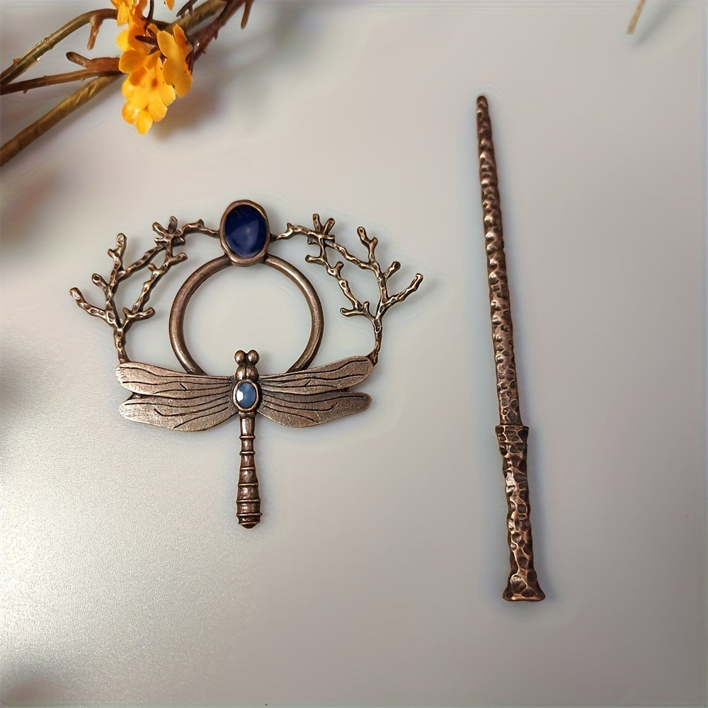 Dragonfly Branch Gem Hairpin