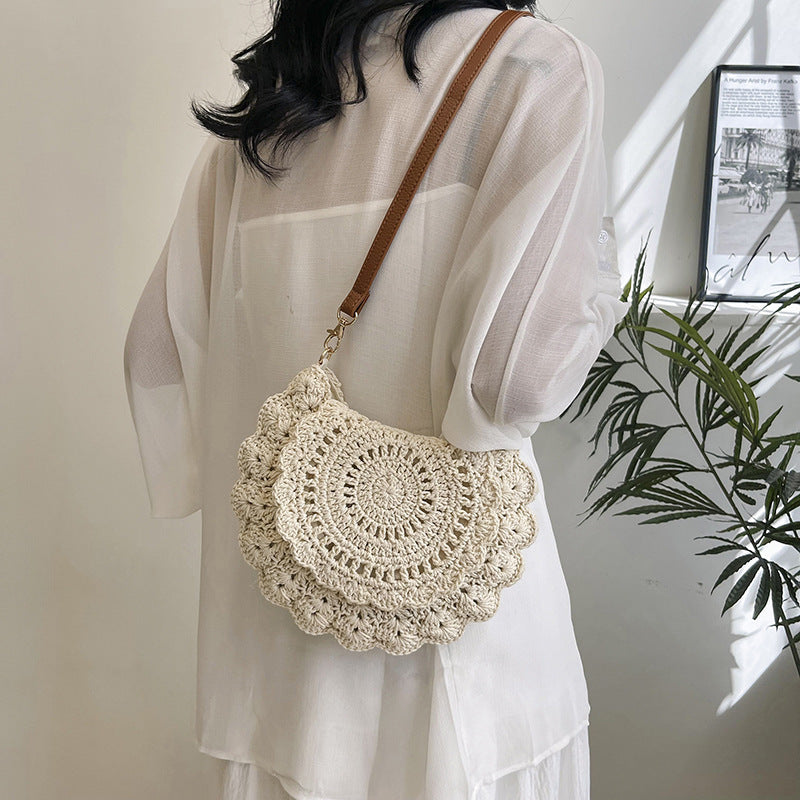 Lace Crossbody Cotton Thread Woven Bag