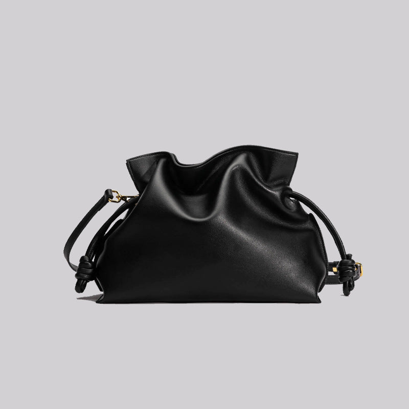 Fashion Pleated Cowhide Lucky Bag